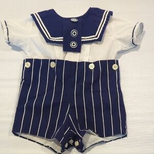 Vintage Sailor Eomper Navy and‎ White Striped from Monday's Child